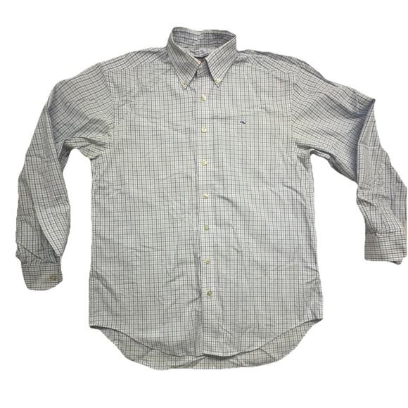 Vineyard Vines Other - Vineyard Vines Shirt Mens Medium Blue Plaid WHALE SHIRT Long Sleeve 100% Cotton